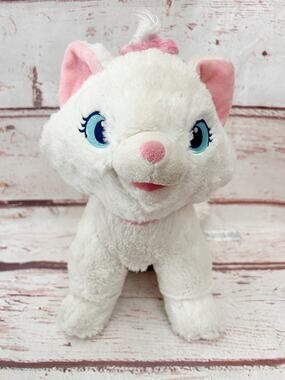 DISNEY The Aristocats Marie White Kitten Plush 12" Pink Bows Stuffed Toy